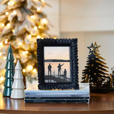 Glitzhome 5x7 Black Resin Wall Hanging or Tabletop Picture Photo Frames Set
