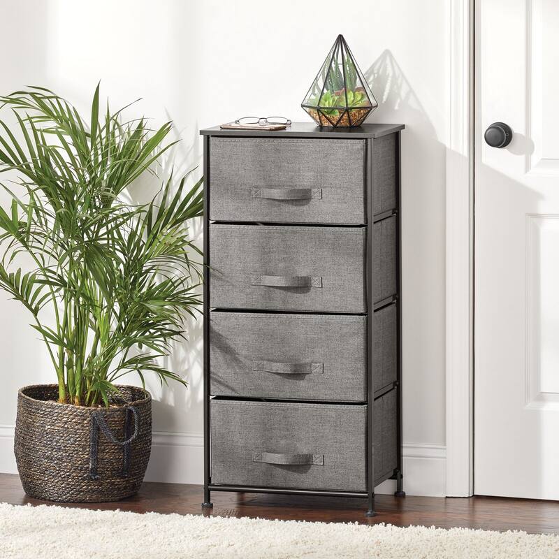 mDesign Vertical Dresser Storage Tower with 4 Drawers