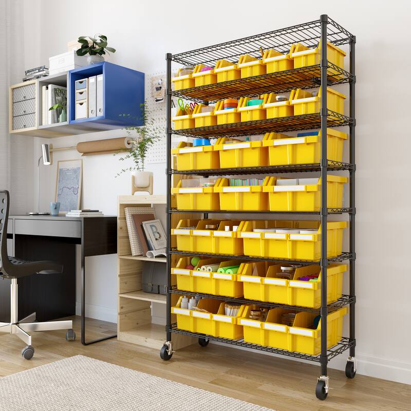 8-Tier Commercial NSF Certified 24-Bin Rack Storage System (36 in. W x 64 in. H x 14.25 in. D)