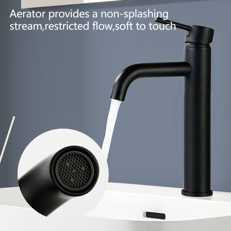 Topcraft Stainless Steel 6.7/12.2 Single Handle Single Hole Bathroom Sink Faucet