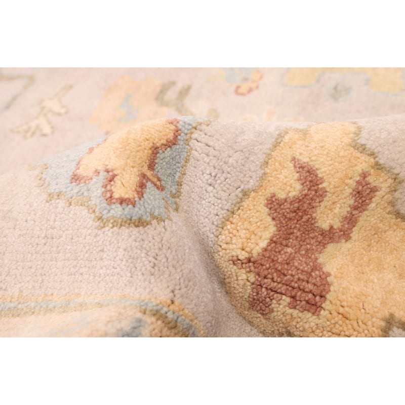 ECARPETGALLERY Hand-knotted Modern Oushak Light Grey Wool Rug - 9'11 x 13'9