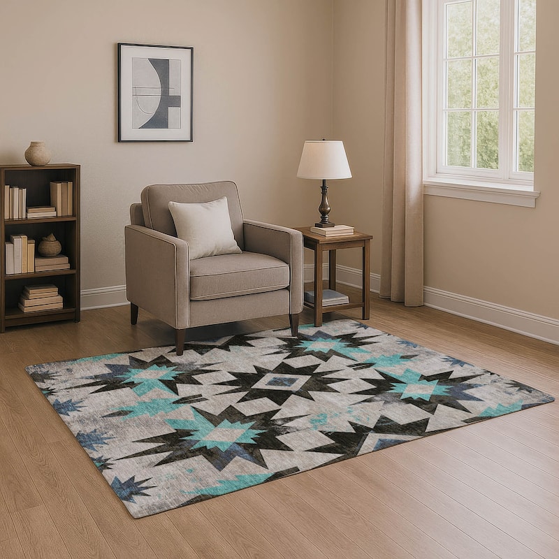 Premium Washable Super Soft Mayfield Rug - Black - 10' x 14'