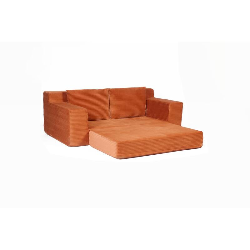 Loveseat Sofa, Comfortable Deep Seat Sofa Bed, Modern Small Corduroy Couch for Living Room Bedroom