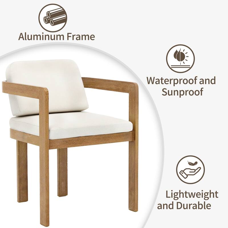 Dining Chair with Cushioned Seat and Armrests
