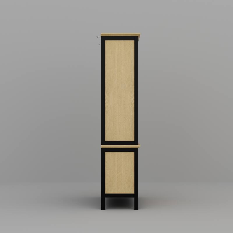 Display Storage Cabinet with Intricate Design Elegant Home Storage Solution Bookshelves Curio - 33.4"x70.9"