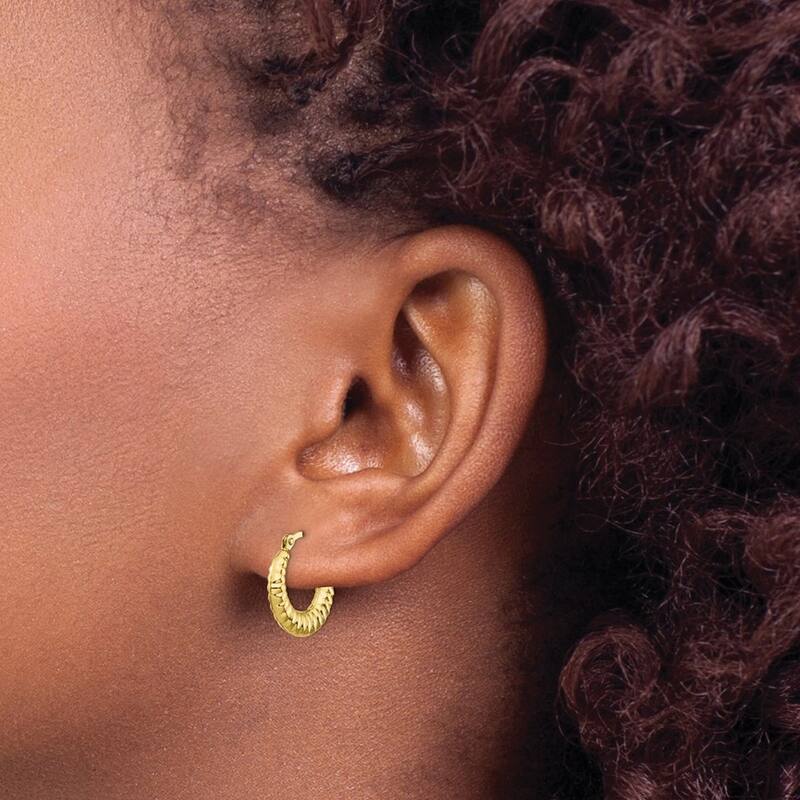10K Yellow Gold Shrimp Hoop Earrings
