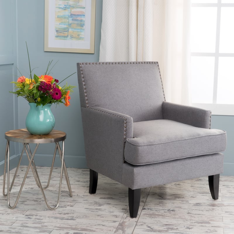 Tilla Studded Fabric Club Chair by Christopher Knight Home