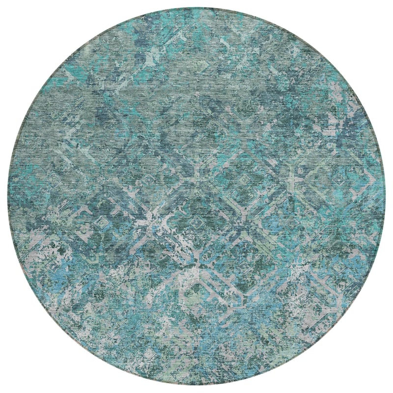 HomeRoots Geometric Transitional Rectangle Outdoor Rug