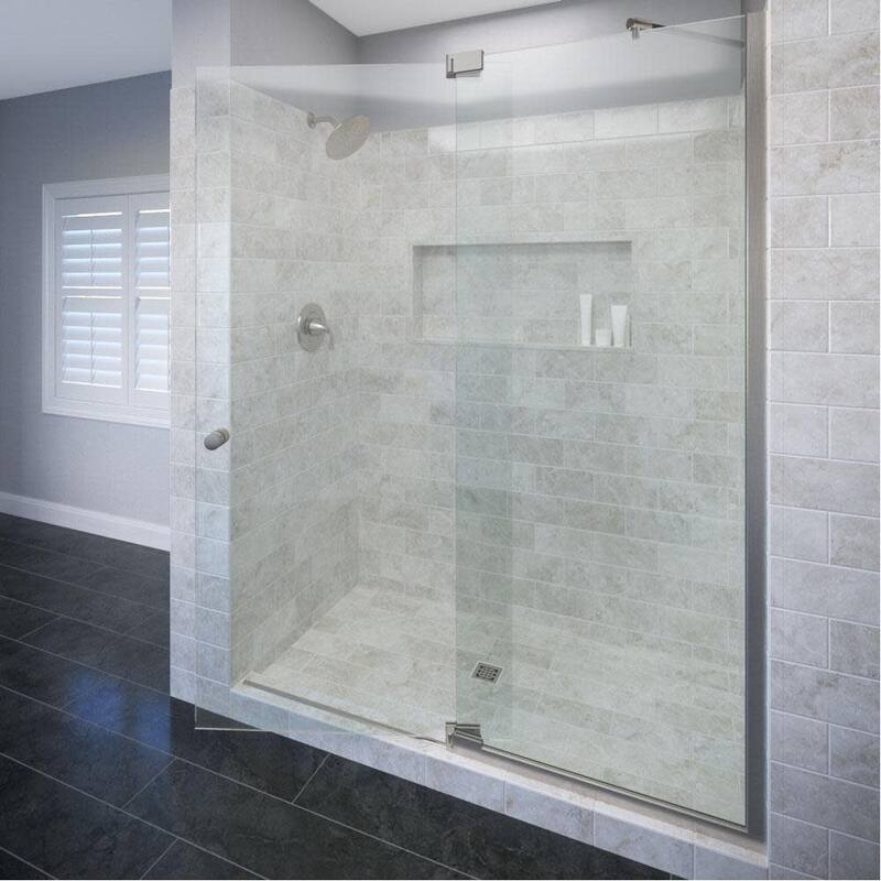 Basco Cantour 76" High x 36" Wide Pivot Frameless Shower Door with