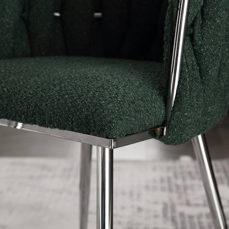 Leisure Velvet Dining Chairs With Metal Feet 2PC/SET