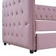 preview thumbnail 23 of 37, Twin Size Tufted Upholstered Daybed with Trundle, Velvet Sofabed with Rivet Design, No Box-spring Needed
