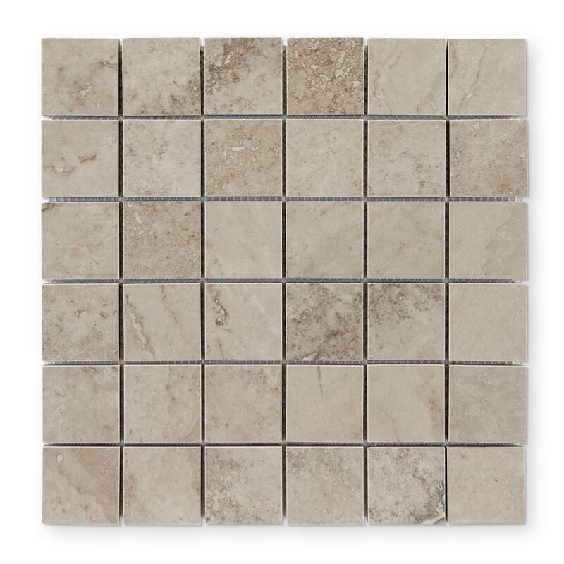 Tufo 12 in. x 12 in. Glazed Porcelain Mosaic Wall and Floor Tile