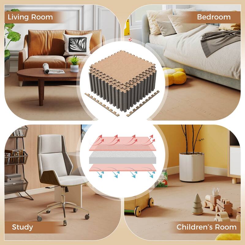 Costway 25/50 Pack-100/200 Sq.Ft. Foam Floor Tiles Interlocking Carpet - See Details