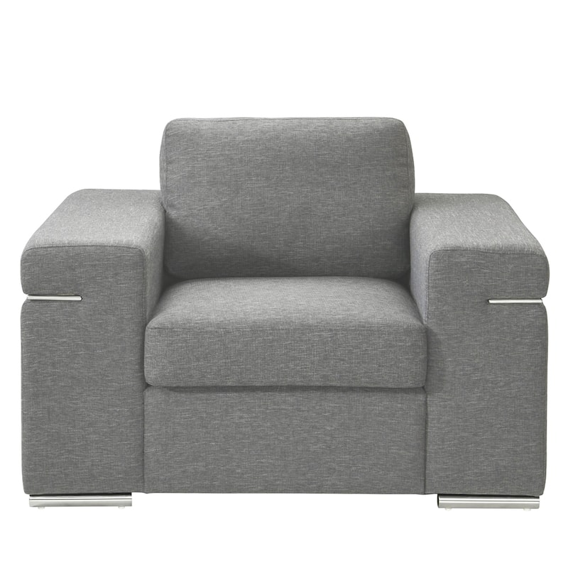 Woven Fabric Arm Chair - Light Gray