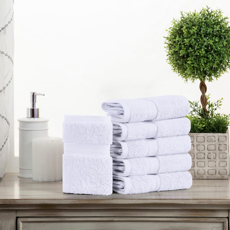Superior Marche Egyptian Cotton 6 Piece Face Towel Set - White