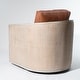 preview thumbnail 124 of 165, KINWELL 31"W Oak Frame Upholstered Swivel Barrel Armchair
