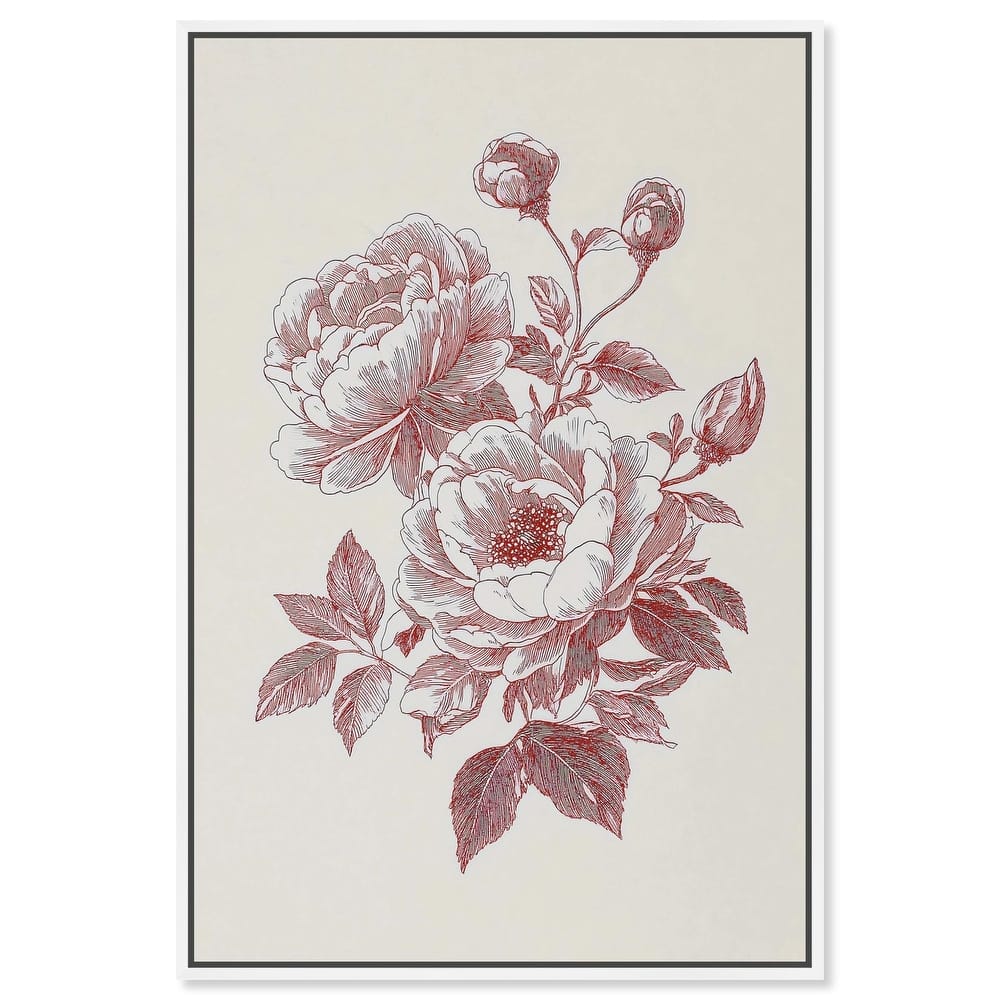Breezy Red Pencil Blooms Canvas by Art Remedy