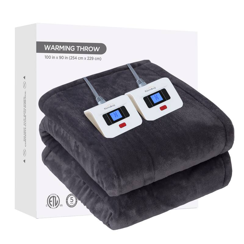 Heated Blanket Electric Throw Fast Heating Ultra Soft Warm Flannel