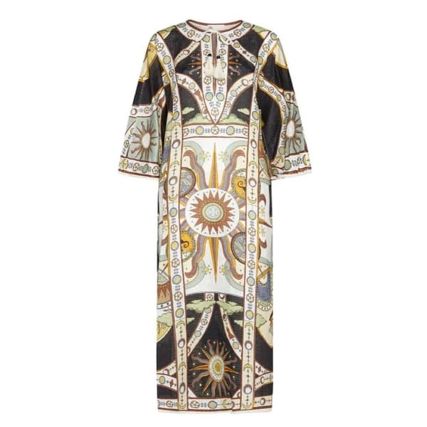Tory Burch Women's Linen Caftan Maxi Dress, Navy Sundial - Bed Bath &  Beyond - 41776892