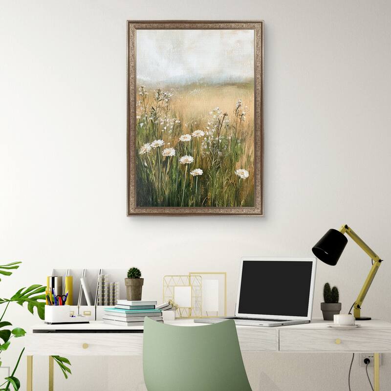 Masterpiece Art Gallery| A Few White Flowers by Petals Prints Design - Framed Canvas Art Print