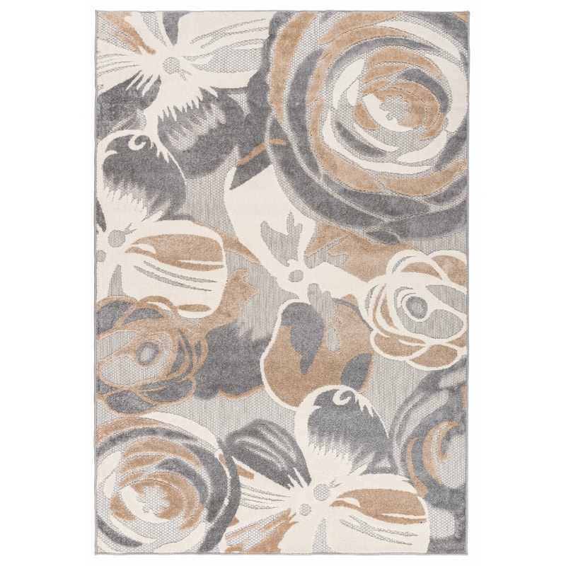 World Rug Gallery Modern Floral Indoor/Outdoor Area Rug