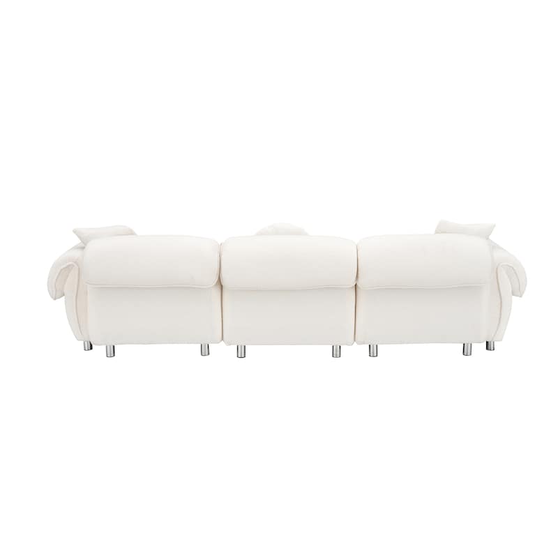 112" teddy velvet fabric, with 3 pillows for living room