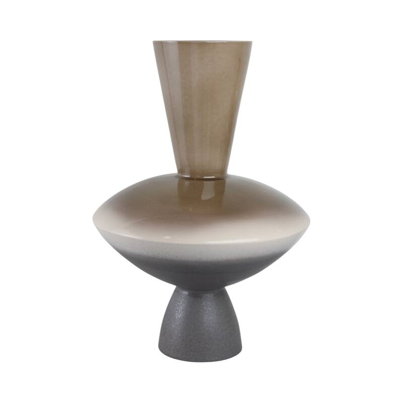 Pottery Vase Artesa Geometric Pedestal Form Handmade Flared Neck
