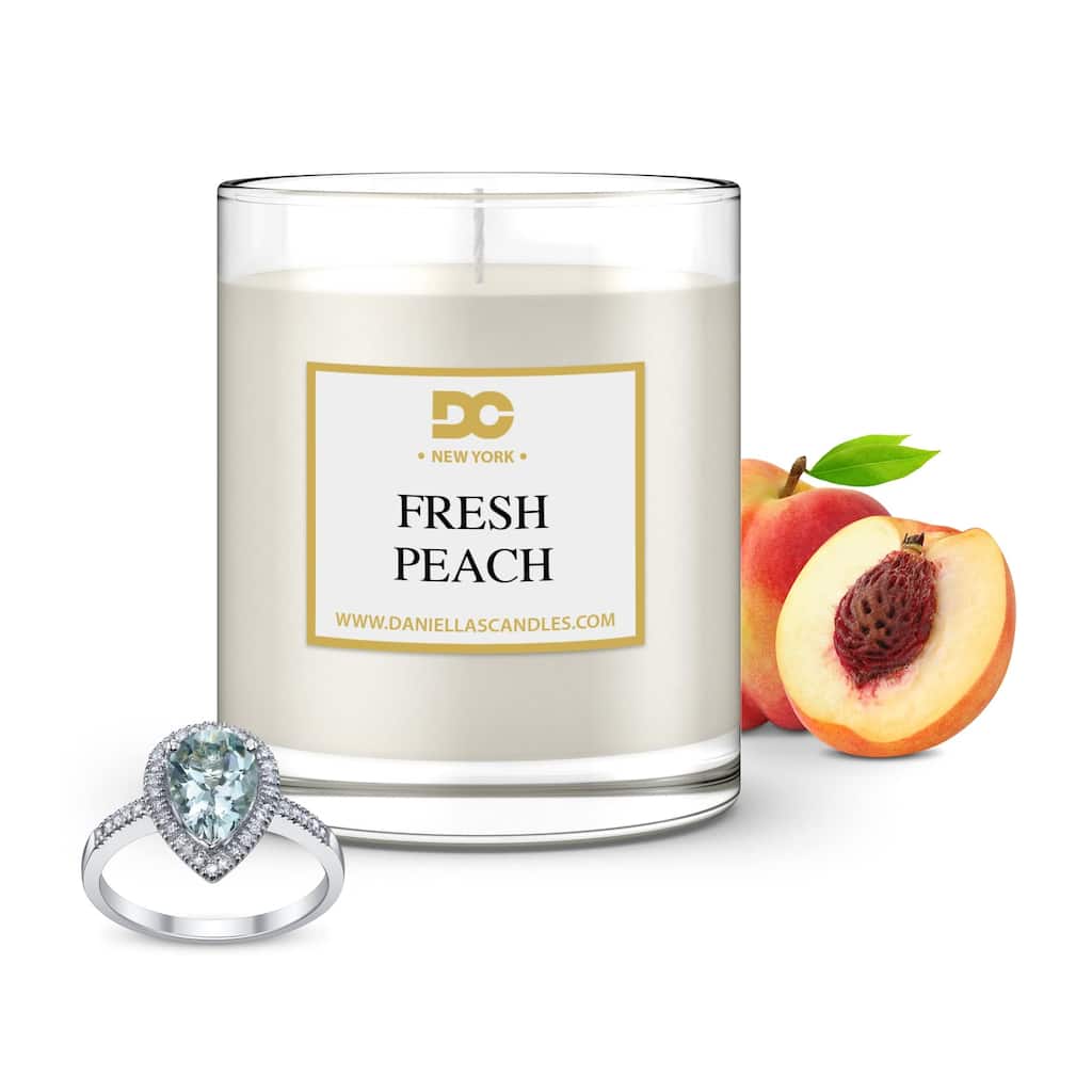 Daniella's Candles Fresh Peach Jewelry Surprise Candle