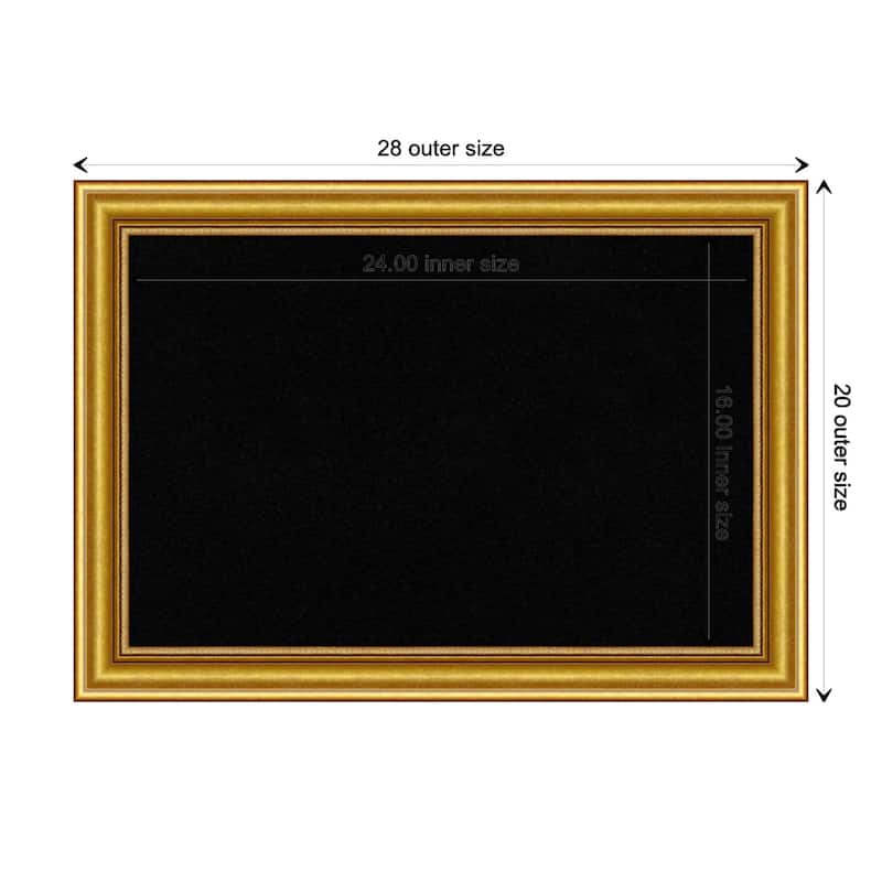 Townhouse Gold Wood Framed Black Corkboard Bulletin Board - Board Size 24x16
