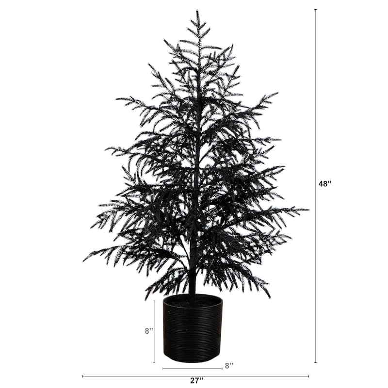 Halloween Norfolk Pine Artificial Potted Tree - 4' - Unlit