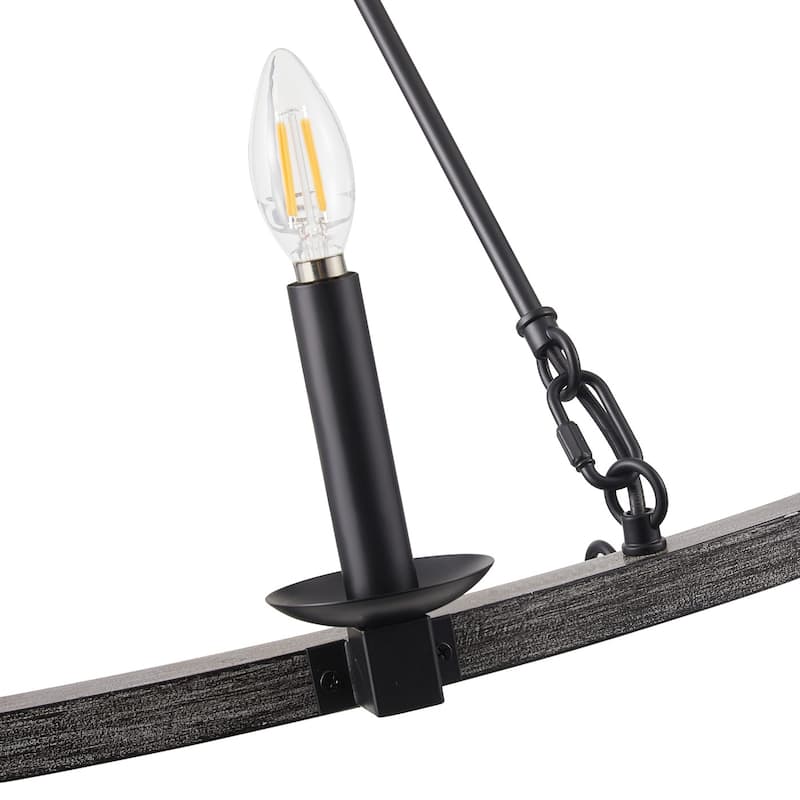 Black 26-Light Classic Farmhouse 2-Tier Wagon Wheel Candle Style Chandelier