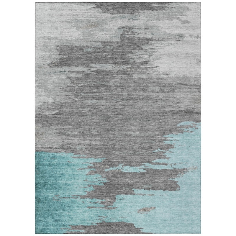 HomeRoots Abstract Transitional Rectangle Outdoor Rug