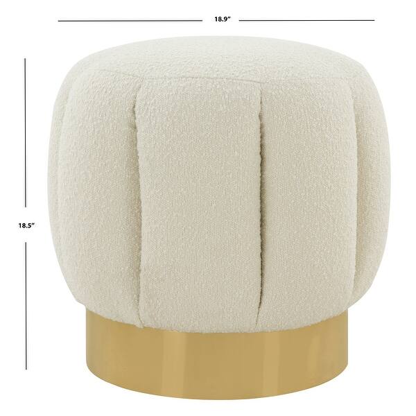 dimension image slide 1 of 3, SAFAVIEH Couture Maxine Channel Tufted Otttoman.