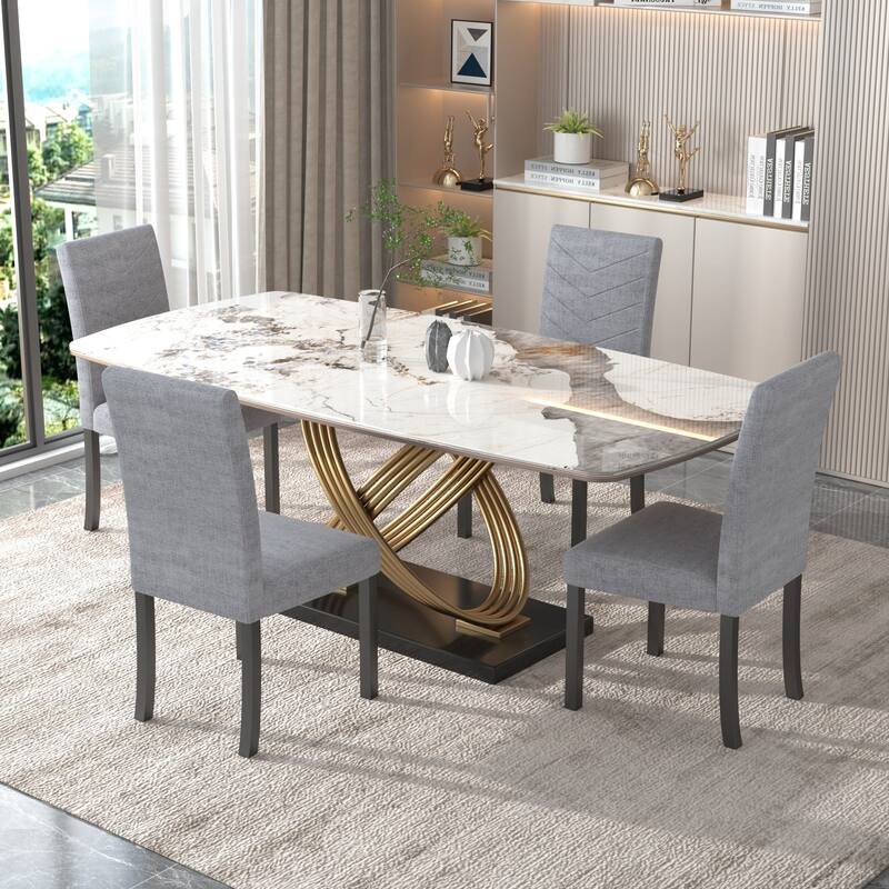 VECELO Upholstered Dining Chairs Set of 4 Parson Classic Upholstered Dining Chair,Modern 37" Parson Chairs