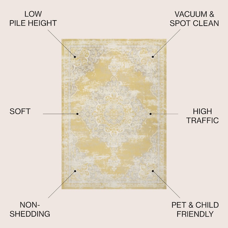 JONATHAN Y Rosalia Ornate Medallion Modern Area Rug