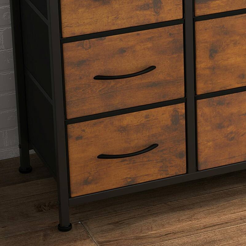 TV Stand with Power Outlet, 10 Drawers for 55'' TV - n/a