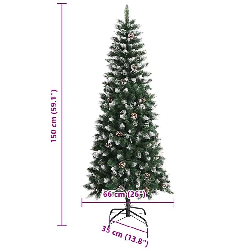 vidaXL Artificial Christmas Tree White 59.1" PVC