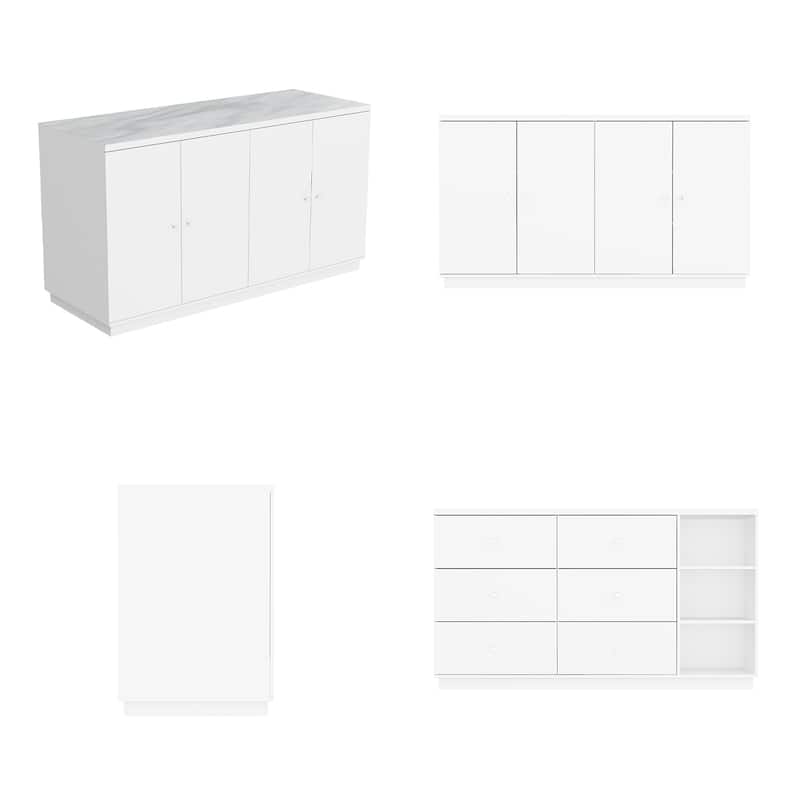 Console Table Sideboard for Seamless Storage Any Room Drawers Cabinet - 63"