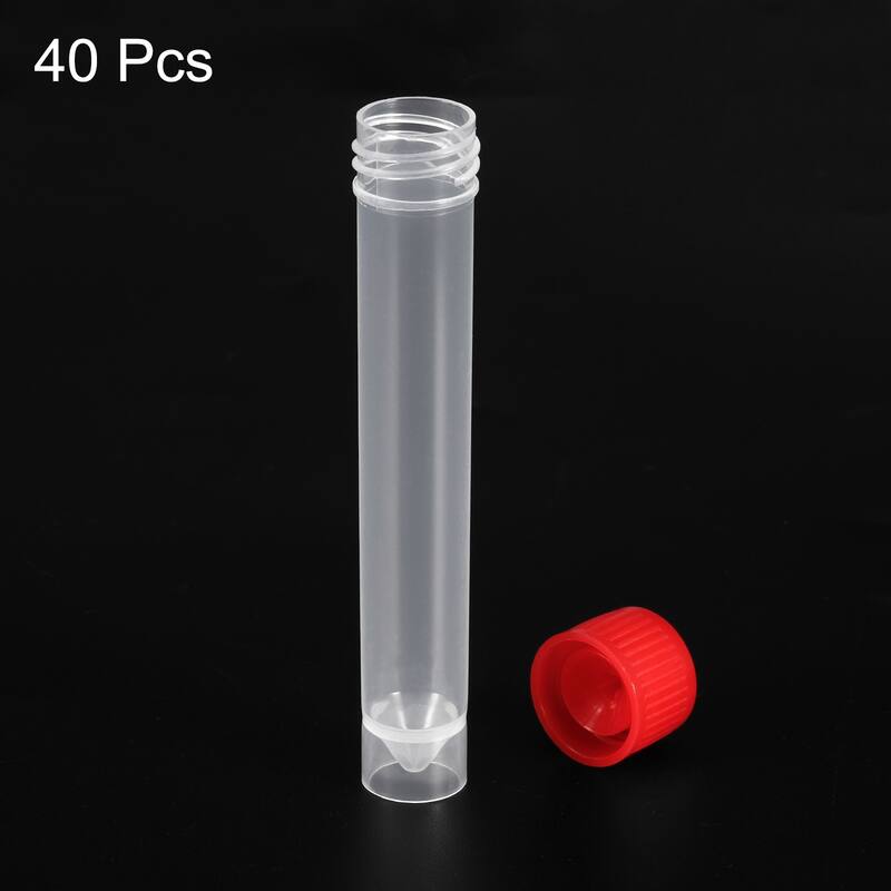 Plastic Test Tubes Frozen Test Tube Vial Container Screw Cap, 40pcs