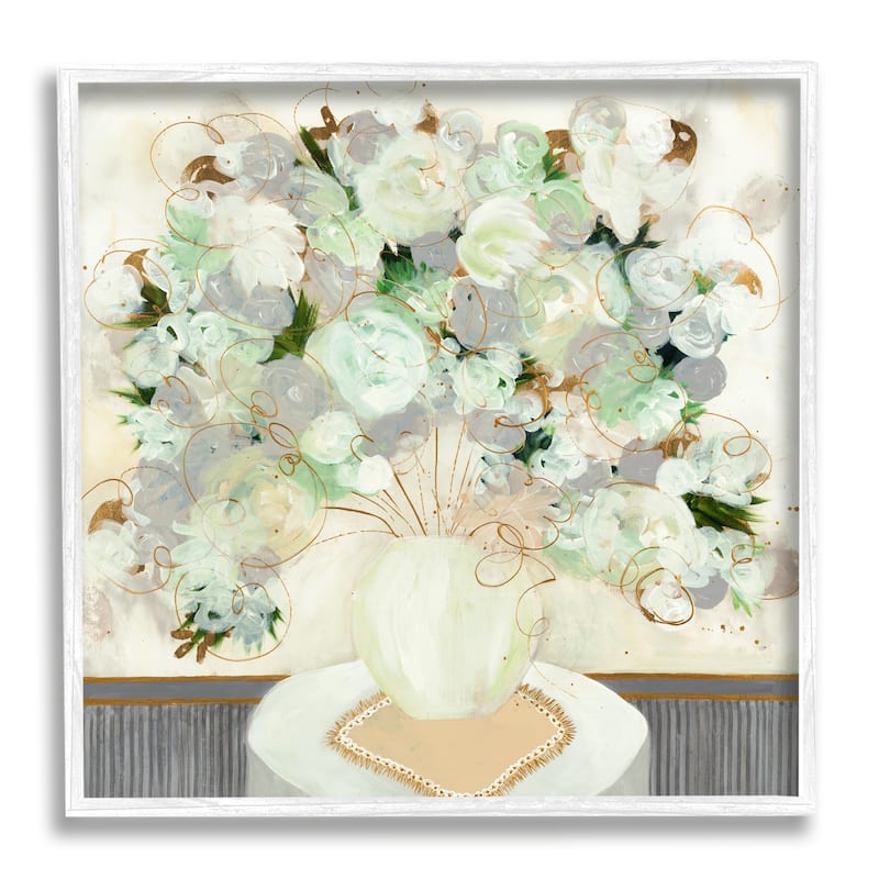 Stupell Whimsical Abstract Floral Arrangement Playful Flower Still Life Framed Wall Art