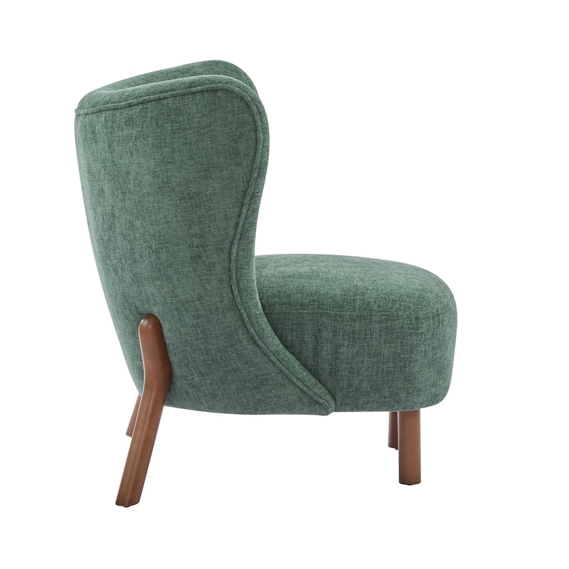 Green Side Chair Vanity Chair Distinctive Office Chair Reception Chair Corner Chair with Wood Legs