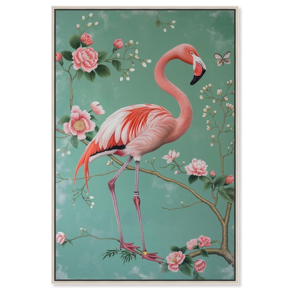 Flamingo's Fable Canvas by Art Remedy