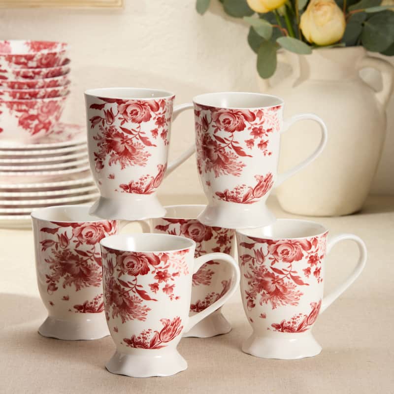 Certified International Gabrielle Rose 16 oz. Mugs, Set of 6 Assorted Designs