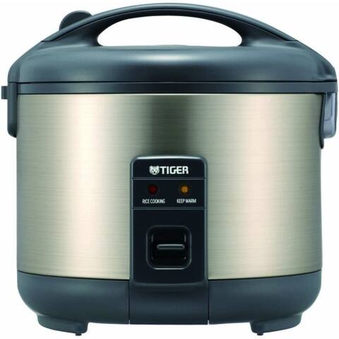 Tiger JNP-S18U-HU 10-Cup Rice Cooker and Warmer, Stainless Steel Gray
