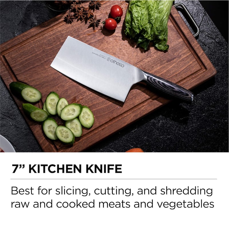 Othello CL-FK6 Classic Knife Set with Wooden Block Kitchen Knives, Silver