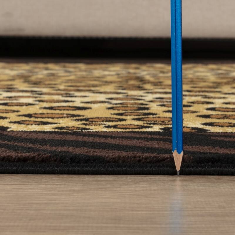Multi 5 ft. 3 in. x 7 ft. 3 in. Animal Print Luxury Area Rug, 0.43 Pile Height – Sophisticated Warmth for Any Room - 6' x 7'