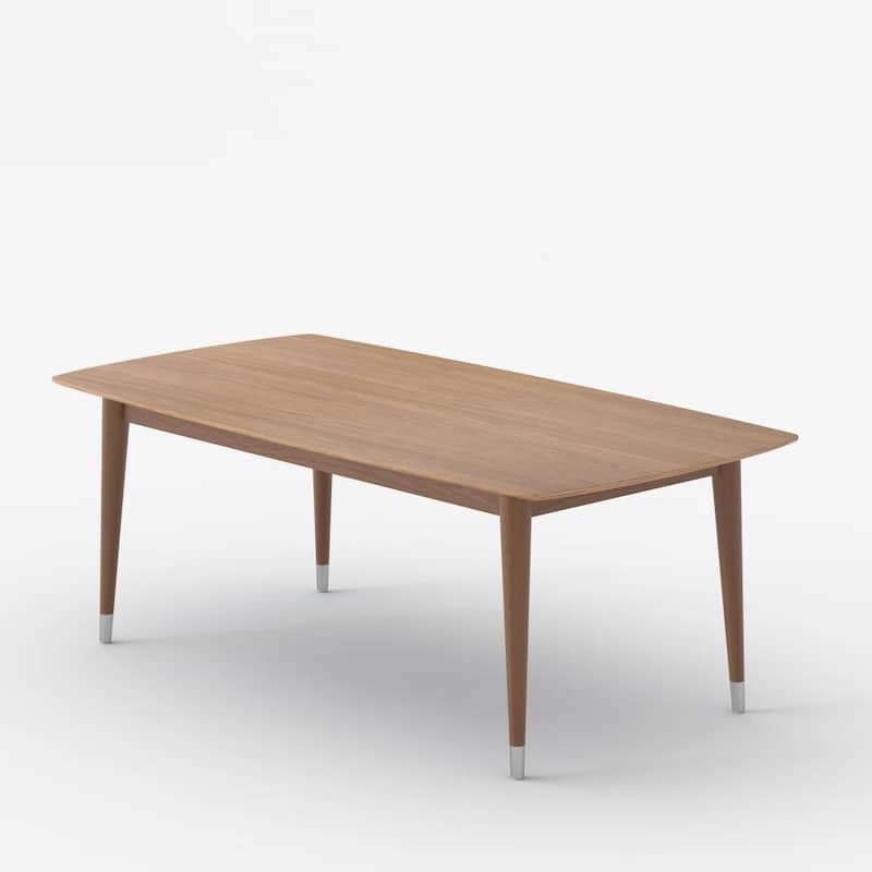 Mid-Century Modern 62.9" Rectangular Dining Table for 4-6, Solid Wood Kitchen & Dining Room Table with Tapered Legs