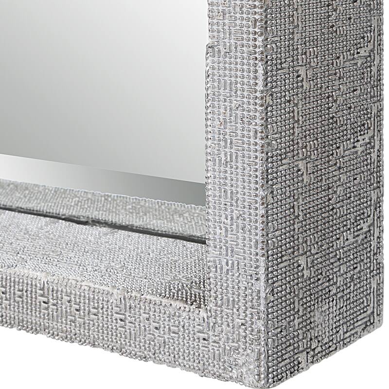 Rustic Style Rectangular Wall Mirror - 73.5" - Silver
