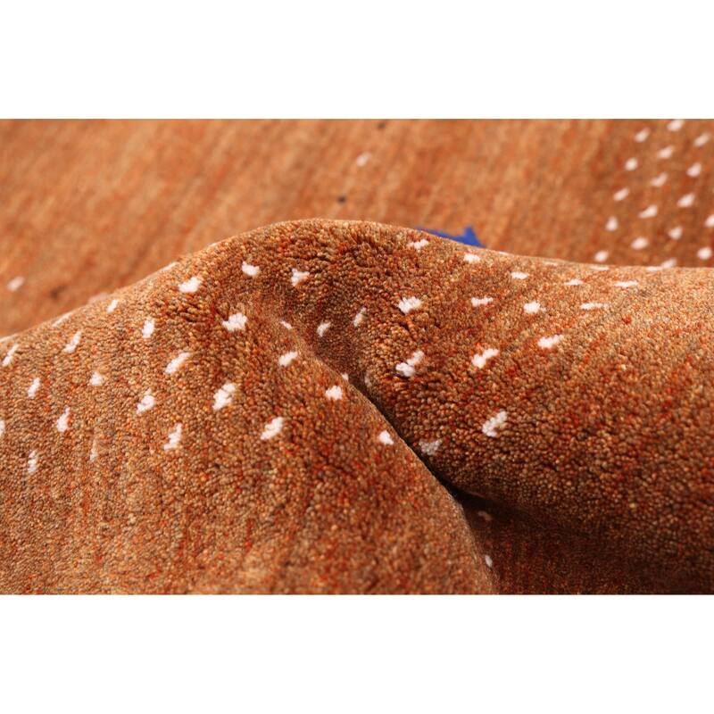 ECARPETGALLERY Hand Loomed Kashkuli Gabbeh Burnt Orange Wool Rug - 5'1 x 7'9