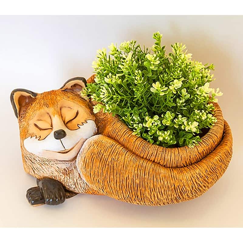 Golden Ceramics Flower Pot Planter - Sleeping Animal - 12.5" x 9.4"